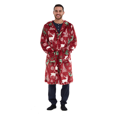 Snuggs Blanket Robe Red Deer Christmas